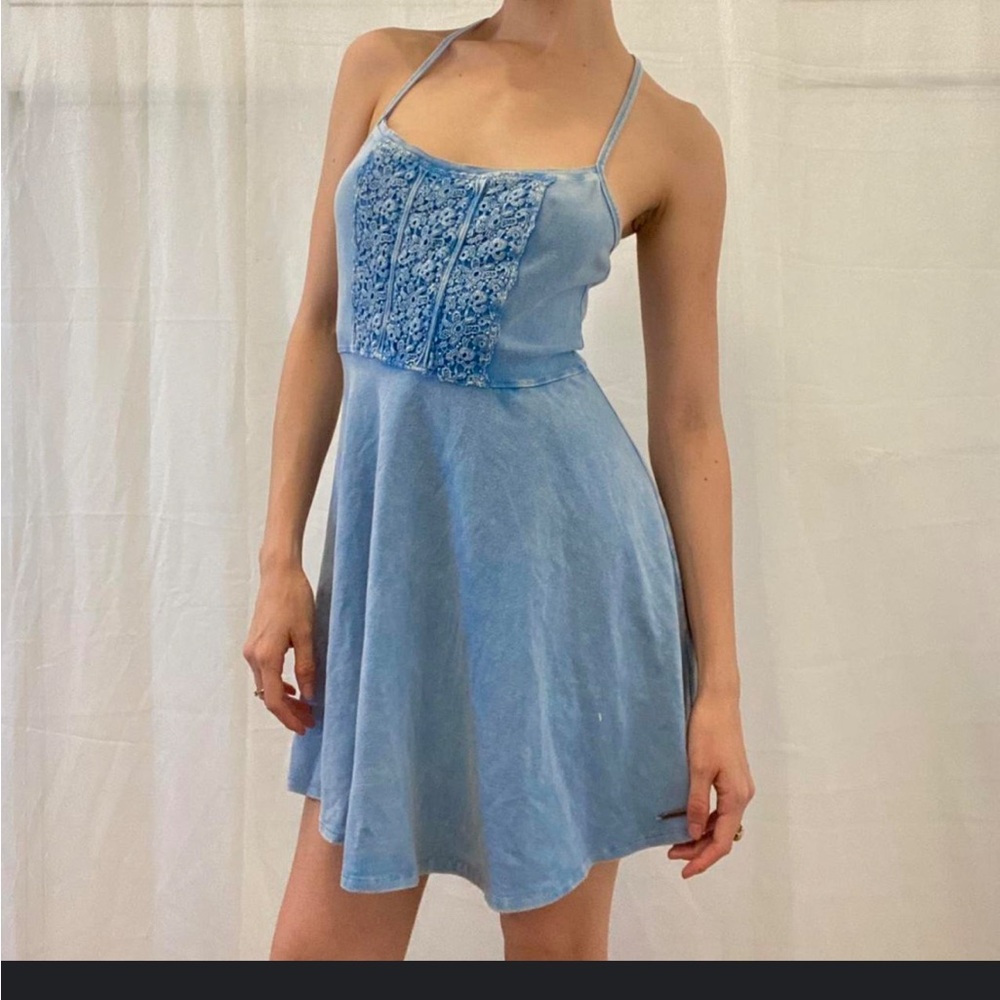 Abercrombie & Fitch Blue Lace Razor Back Dress Size XS